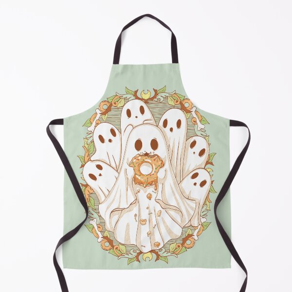Item preview, Spooky Cute Ghost Enjoying a Donut With Ghost Friends designed and sold by StudioFloraLuna.