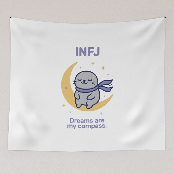 Item preview, INFJ Kawaii | Dreamy Seal on the Moon designed and sold by SealSquad.