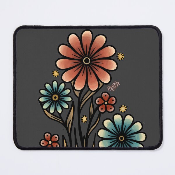 Item preview, Blue and Orange Flowers designed and sold by MoxxiFoxxy.