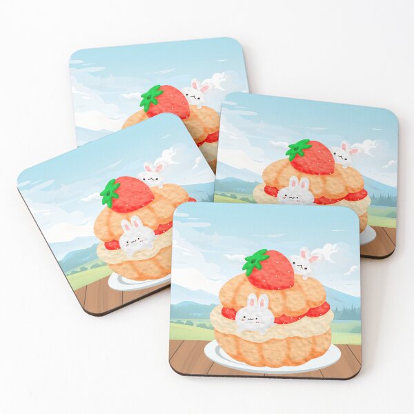 Item preview, The strawberry cream puffs in cartoon designed and sold by BlissMarket.