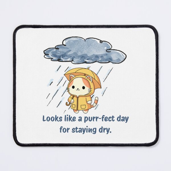 Item preview, Cat in a rainy day with an umbrella, a purrfect day for staying dry designed and sold by siempredesign.