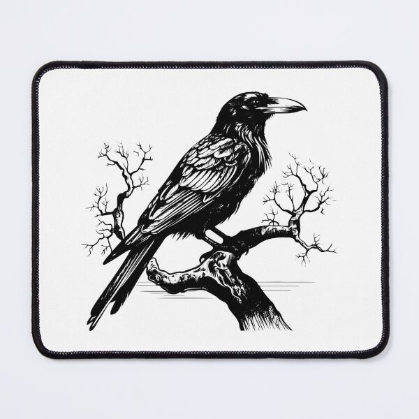 Item preview, Raven Mysterious Gothic Black Bird Dark Magic Halloween Crow designed and sold by inkoutninja.