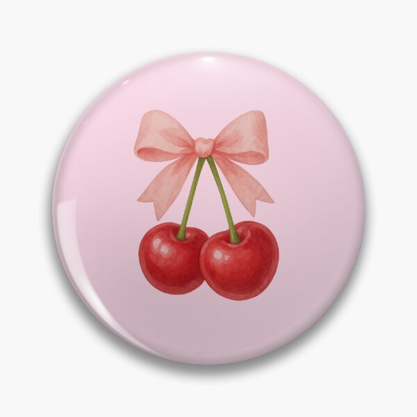 Item preview, Watercolor Cherries with Pink Bow – Cute Fruit Art designed and sold by HAFIZ-DP.