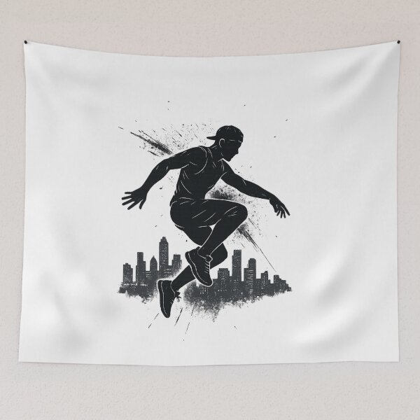Item preview, Urban Jump – Dynamic Parkour Street Silhouette designed and sold by JenniferCreaArte .