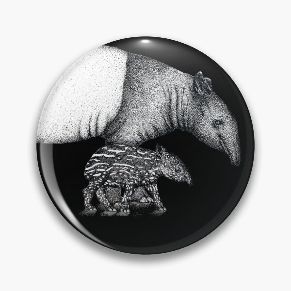 Item preview, Stunning Black and White Malayan Tapirs designed and sold by Sam Morton - Heart Art.