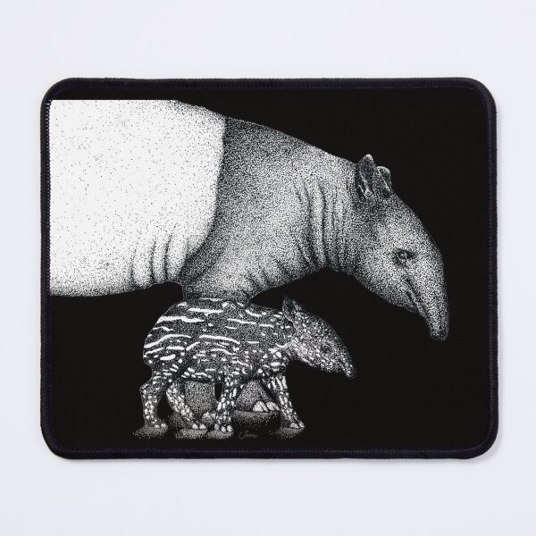 Item preview, Stunning Black and White Malayan Tapirs designed and sold by Sam Morton - Heart Art.