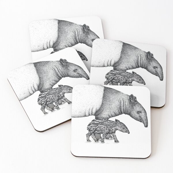 Item preview, Stunning Black and White Malayan Tapirs designed and sold by Sam Morton - Heart Art.