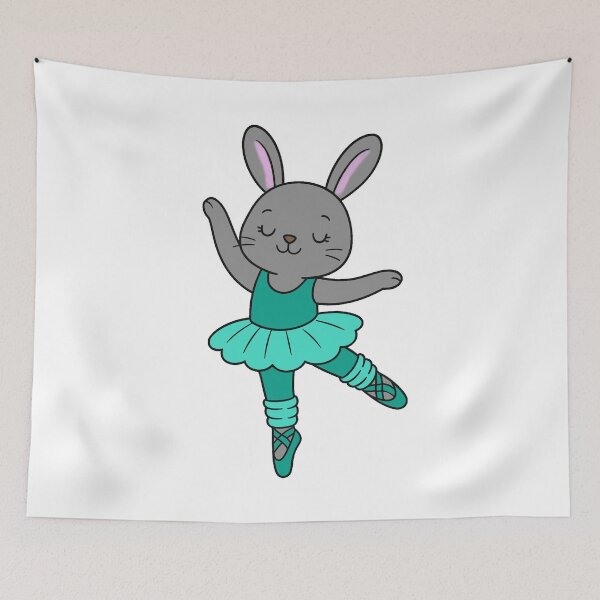 Item preview, Ballet Bunny - Grey - Teal designed and sold by AngelMiette.
