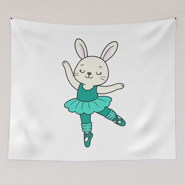 Item preview, Ballet Bunny - White - Teal designed and sold by AngelMiette.