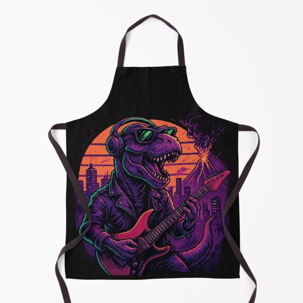 Item preview, Rockstar T-Rex Neon Guitar Dino | Retro Punk Shirt designed and sold by HAFIZ-DP.