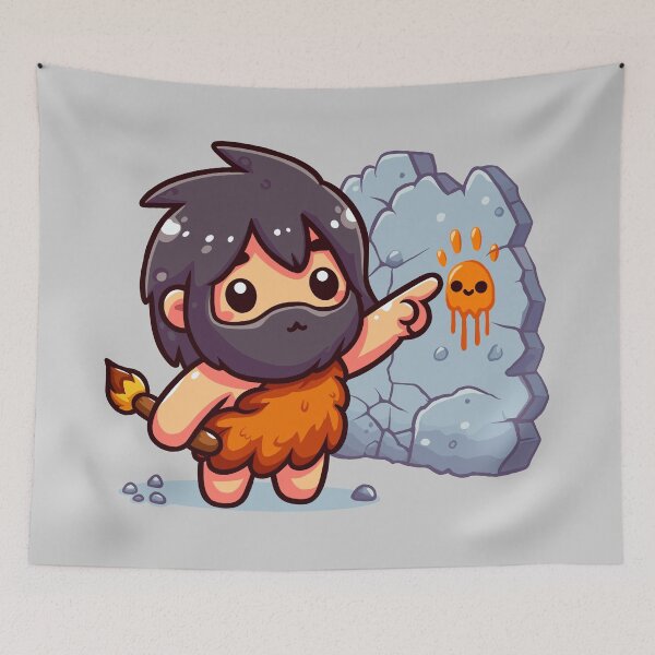 Item preview, Caveman Painting a Handprint designed and sold by Ghost on Toast.