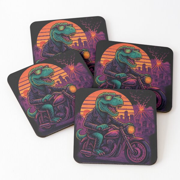 Item preview, Neon Biker T-Rex | Retro Dinosaur Motorcycle Art designed and sold by HAFIZ-DP.