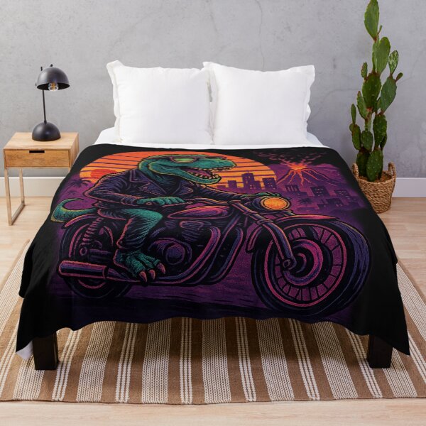 Item preview, Neon Biker T-Rex | Retro Dinosaur Motorcycle Art designed and sold by HAFIZ-DP.