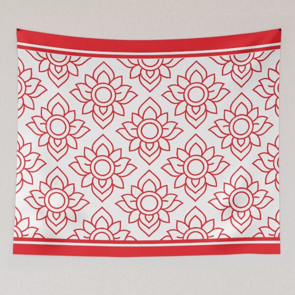 Item preview, Neo Thai Lotus – Minimal Line Flower Pattern designed and sold by BaiYok.