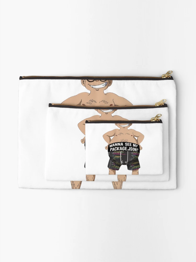 Thumbnail 2 of 4, Zipper Pouch, Package.JSON designed and sold by SoftwareStickers.
