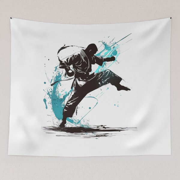 Item preview, Karate Kick – Dynamic Martial Arts Silhouette designed and sold by JenniferCreaArte .