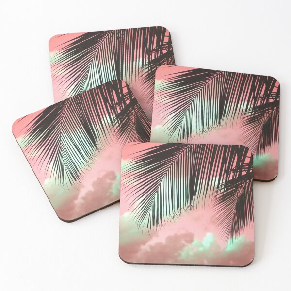 Item preview, Tropical Palm Leaves In Fantasy Pink, Green Sky designed and sold by DEC02.