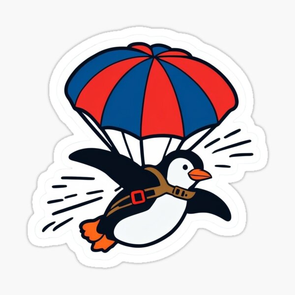 Item preview, penguin parachute designed and sold by JIGUWORLD.