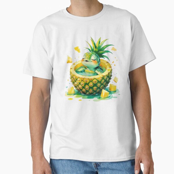 Item preview, Pineapple Spa Turtle – Watercolor Cutie designed and sold by PuddlePaint.