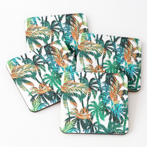 Item preview, Tropical Palm Trees Pattern In Aqua, Orange, Green designed and sold by DEC02.