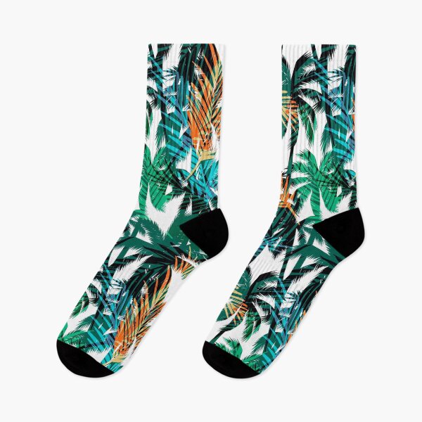 Item preview, Tropical Palm Trees Pattern In Aqua, Orange, Green designed and sold by DEC02.