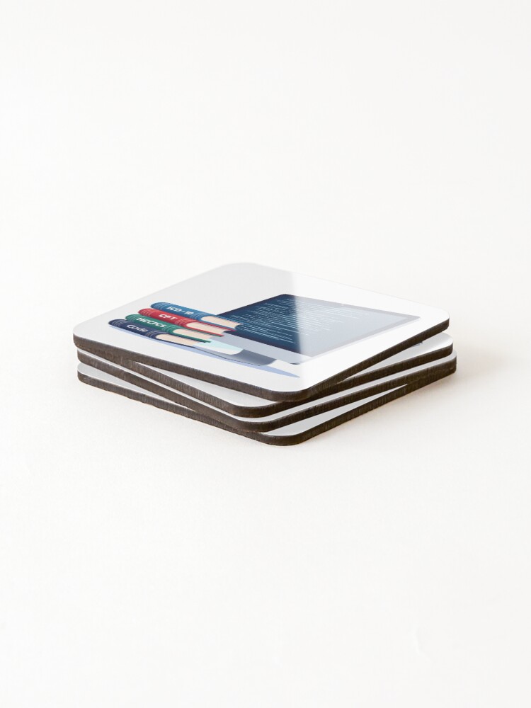 Thumbnail 4 of 5, Coasters (Set of 4), Medical Coding Reference Stack designed and sold by medicalzone.