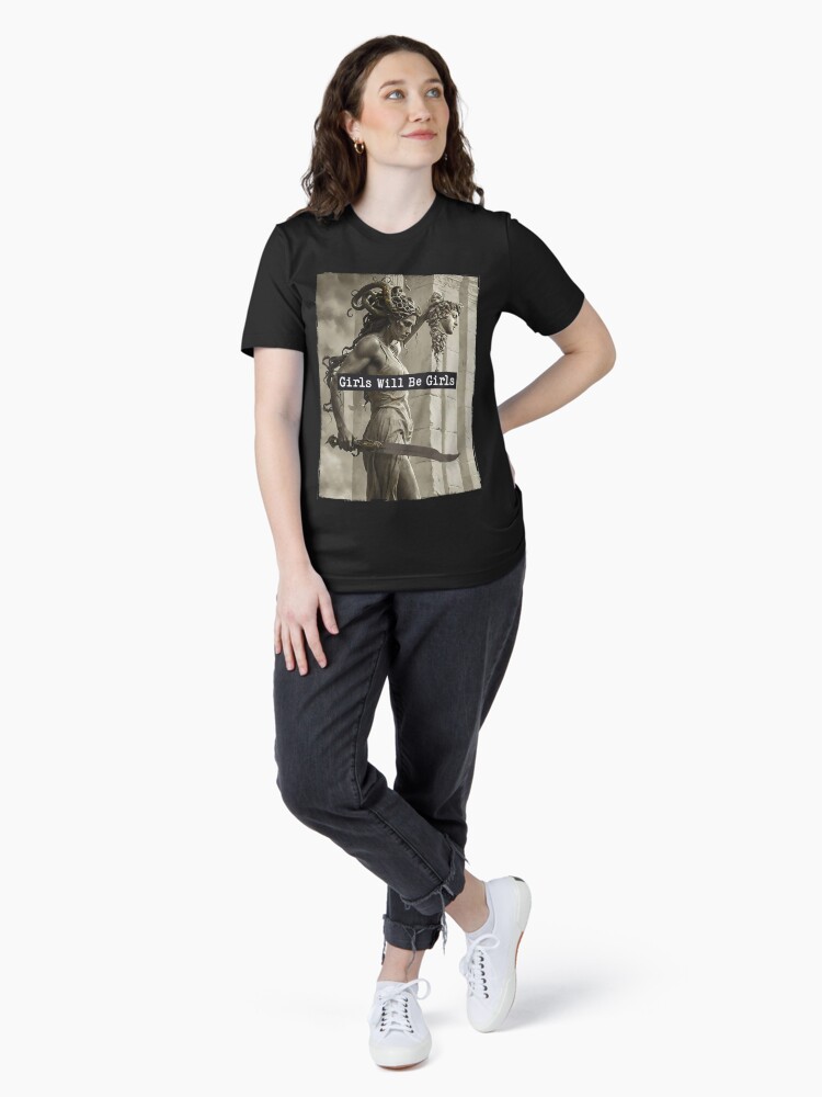 Thumbnail 4 von 7, Essential T-Shirt, Girls Will Be Girls Medusa mit dem Haupt des Perseus designt und verkauft von Elloodiee.