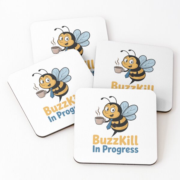 Item preview, BuzzKill In Progress - Funny Coffee Bee Cartoon Design designed and sold by PrintMastery.