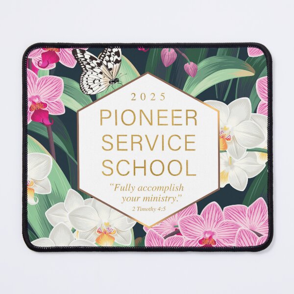 Item preview, Pioneer Service School (Pink & White Orchids and Butterflies) designed and sold by Paper Bee Gift Shop.