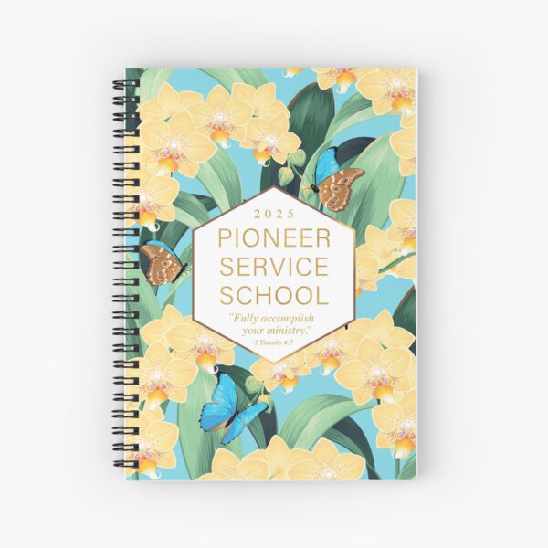 Item preview, Pioneer Service School (Yellow Orchids and Butterflies) designed and sold by Paper Bee Gift Shop.