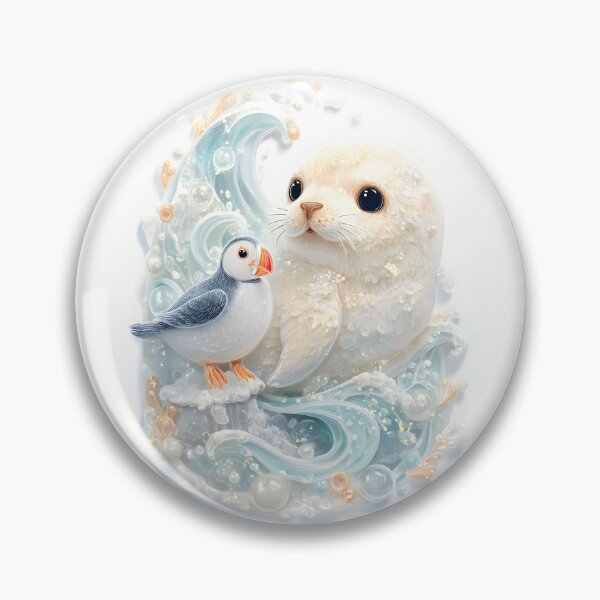 Item preview, Kawaii polymer , ultra-detailed. An adoreable plump baby seal designed and sold by wonderisland.
