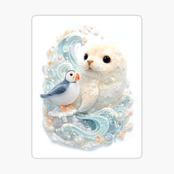 Item preview, Kawaii polymer , ultra-detailed. An adoreable plump baby seal designed and sold by wonderisland.