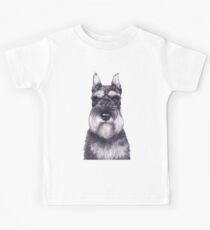 Watercolor Miniature Schnauzer Kids Tee