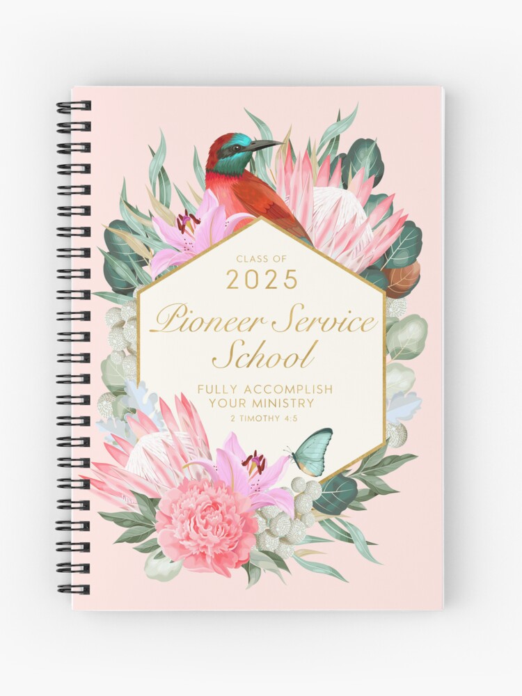 Thumbnail 1 of 3, Journal, Pioneer Service School 2025 (Bird & Flower) designed and sold by JenielsonDesign.