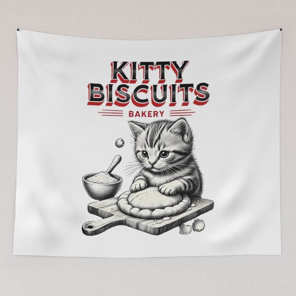 Item preview, Cute Kitty Biscuits Bakery Funny Cat  designed and sold by JerdbordinShop.
