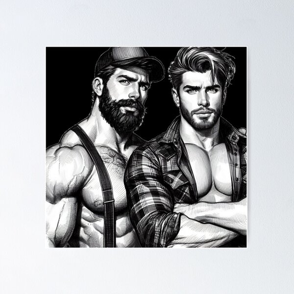 Item preview, Lumberjack Hunks Muscle Power LGBTQ Gay Pride Graphic Design designed and sold by ItsAKinkThing.