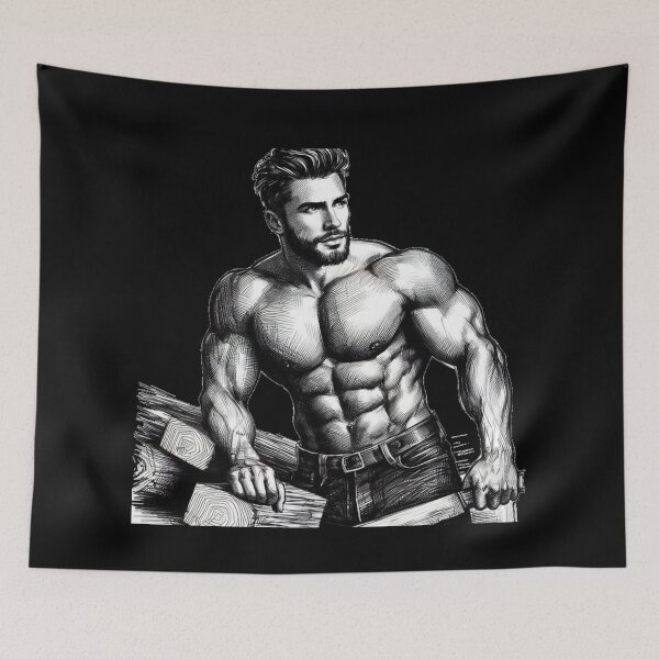 Item preview, Lumberjack Cool Muscle LGBTQ Gay Pride Graphic Design designed and sold by ItsAKinkThing.