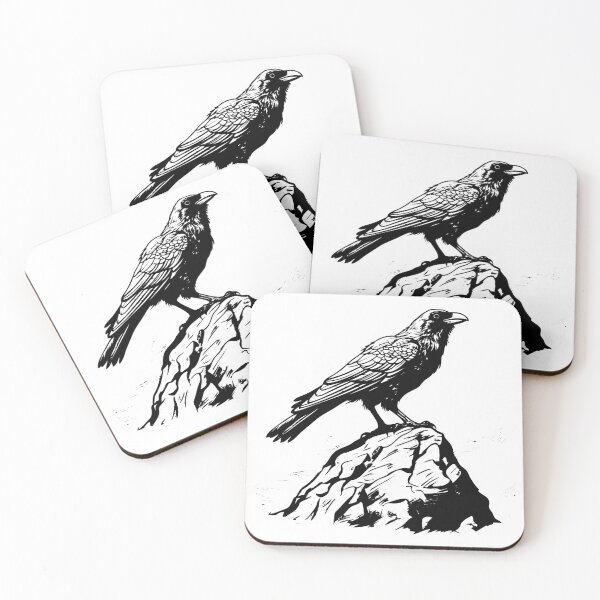 Item preview, Raven Crow Blackbird Corvid Bird Corvus Carrion Smart  designed and sold by inkoutninja.