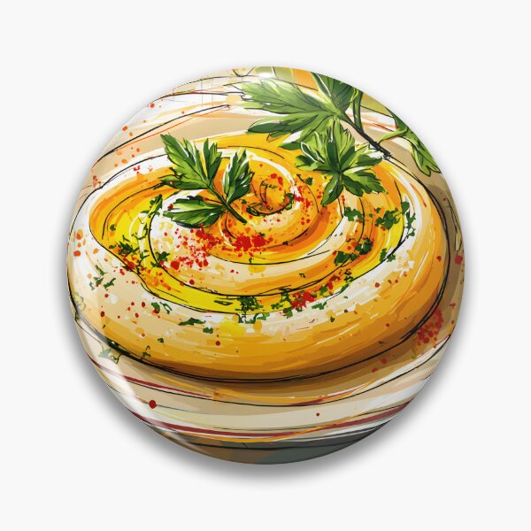 Item preview, Dip into Delight - Lush Hummus Garnished with Olive Oil Herbs and Middle Eastern Charm designed and sold by OlfactoART Studio.