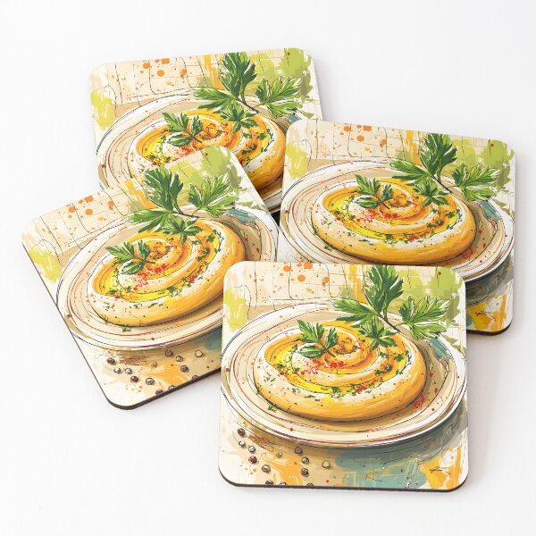 Item preview, Dip into Delight - Lush Hummus Garnished with Olive Oil Herbs and Middle Eastern Charm designed and sold by OlfactoART Studio.