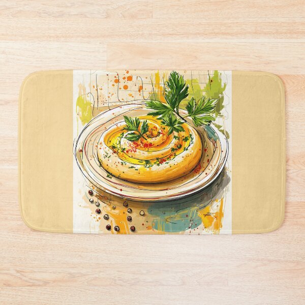 Item preview, Dip into Delight - Lush Hummus Garnished with Olive Oil Herbs and Middle Eastern Charm designed and sold by OlfactoART Studio.