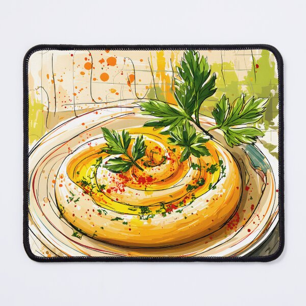 Item preview, Dip into Delight - Lush Hummus Garnished with Olive Oil Herbs and Middle Eastern Charm designed and sold by OlfactoART Studio.