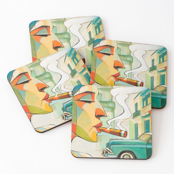 Item preview, Command the Streets of Havana - Geometric Elegance with Cigar and Retro Charm designed and sold by OlfactoART Studio.