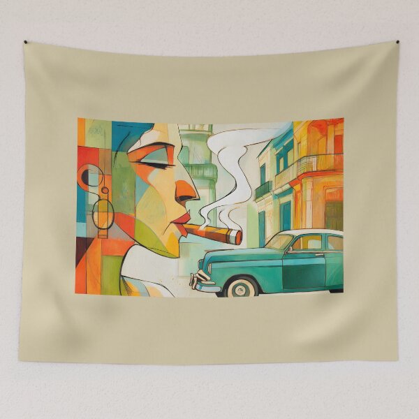 Item preview, Command the Streets of Havana - Geometric Elegance with Cigar and Retro Charm designed and sold by OlfactoART Studio.