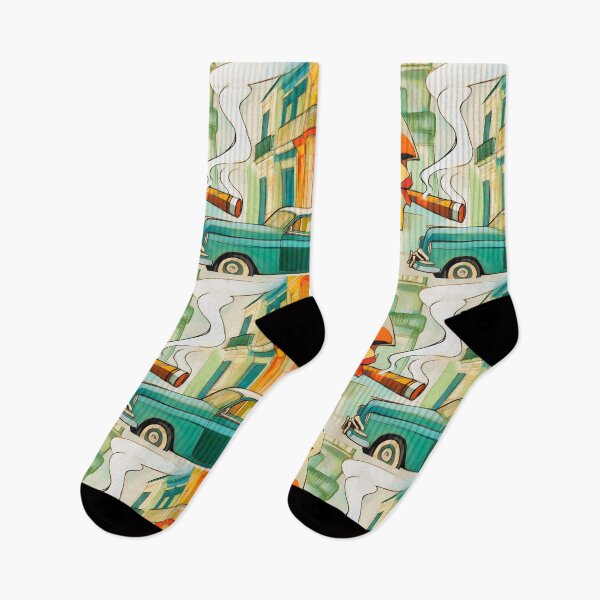 Artikelvorschau, Beherrschen Sie die Straßen Havannas – Geometrische Eleganz mit Zigarre und Retro-Charme entworfen und verkauft von OlfactoART Studio.