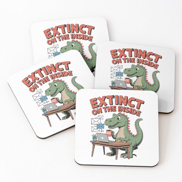 Item preview, Extinct on the Inside - Funny Office Dinosaur Meme Design designed and sold by PrintMastery.