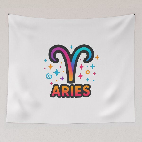 Item preview, Aries Zodiac Sign – Bold & Fiery Psychedelic Horoscope Design  designed and sold by sifo2024.