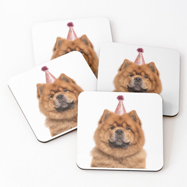 Item preview, Cute Chow Chow dog with Party Hat Birthday Celebration designed and sold by LazyOwlStore.