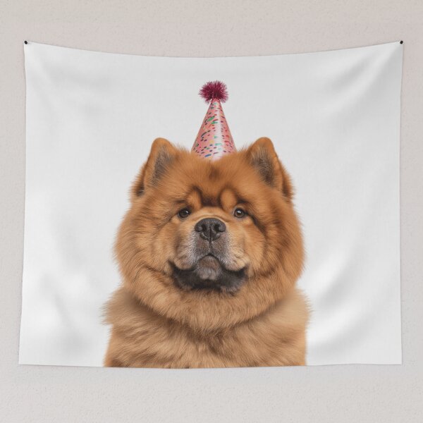 Item preview, Cute Chow Chow dog with Party Hat Birthday Celebration designed and sold by LazyOwlStore.