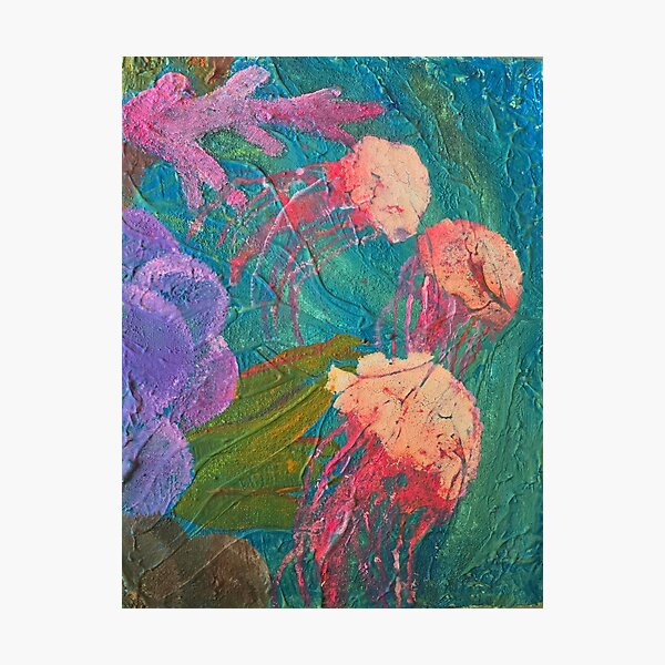 Item preview, The Great Jellyfish underwater designed and sold by BrushStrokesLiz.